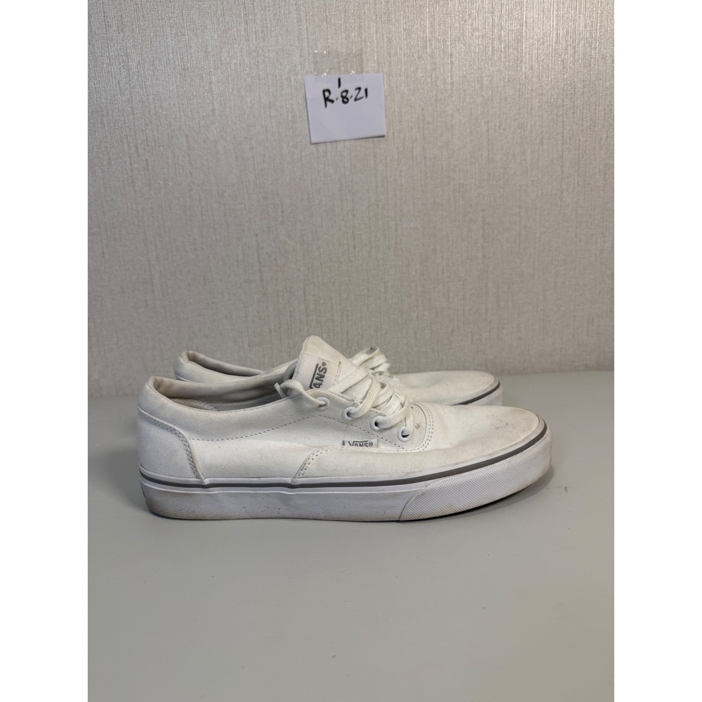 Vans Era White Canvas Low Top Skate Shoes Womens 9.5 Sneakers 721356